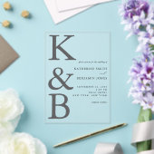 Modern Monogram minimalistisch huwelijk Acryl Uitnodigingen (Insitu (Huwelijk))
