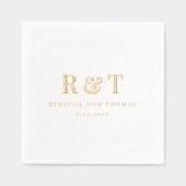 Modern Monogram minimalistisch huwelijk Folie Servetten (Voorkant)