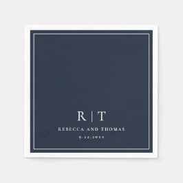 Modern Monogram minimalistisch huwelijk Servet