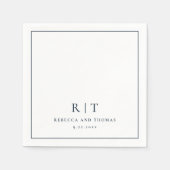 Modern Monogram minimalistisch huwelijk Servet (Voorkant)