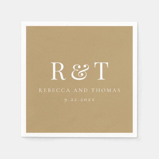 Modern Monogram minimalistisch huwelijk Servet (Voorkant)