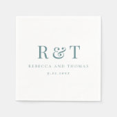 Modern Monogram minimalistisch huwelijk Servet (Voorkant)