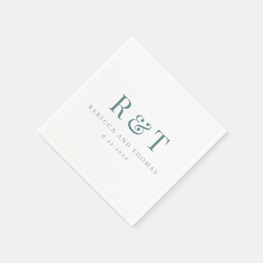 Modern Monogram minimalistisch huwelijk Servet (Hoek)