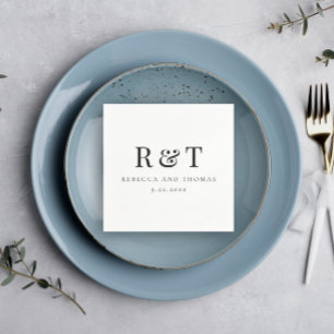 Modern Monogram minimalistisch huwelijk Servet