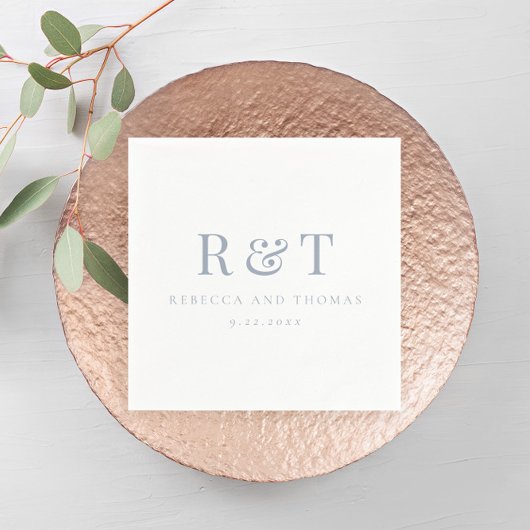 Modern Monogram minimalistisch huwelijk Servet
