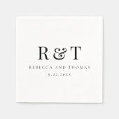 Modern Monogram minimalistisch huwelijk Servet (Voorkant)