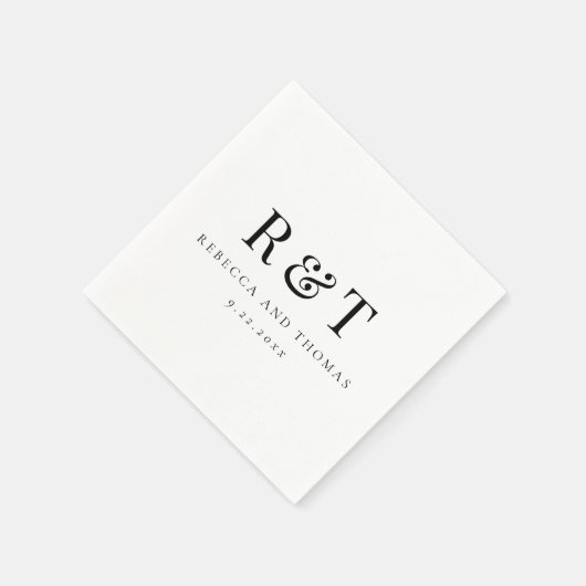 Modern Monogram minimalistisch huwelijk Servet (Hoek)