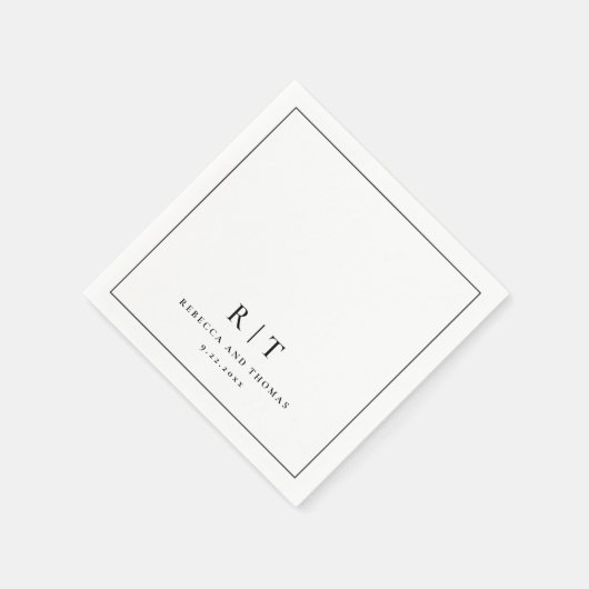 Modern Monogram minimalistisch huwelijk Servet (Hoek)