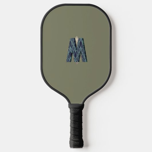 Modern Monogram | Minimalistisch mannelijk Pickleball Paddle (Voorkant)