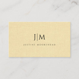 Modern Monogram Minimalistisch Tarwe Linnen Effect Visitekaartje