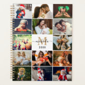 Modern Monogram & Naam 14-Fotocollage Planner (Voorkant)