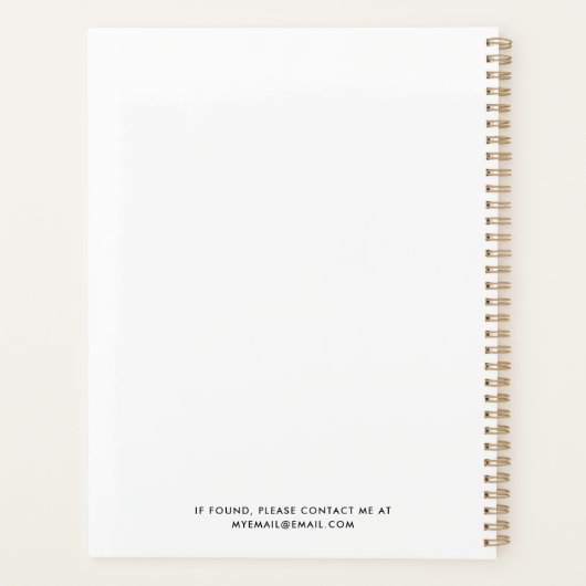 Modern Monogram & Naam 14-Fotocollage Planner (Achterkant)