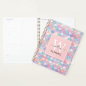 Modern Monogram Naam Initiaal Mermaid Bleek Roze Planner (Display)