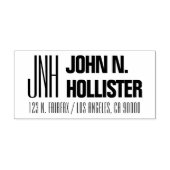 Modern Monogram & Naam Retouradres Rubberstempel (Afrduk)