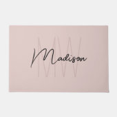 Modern Monogram Naam Script Blush Pink Deurmat (Voorkant)