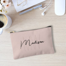 Modern Monogram Naam Script Blush Pink