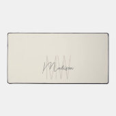 Modern Monogram Naam Script Cream Bureaumat (Voorkant)