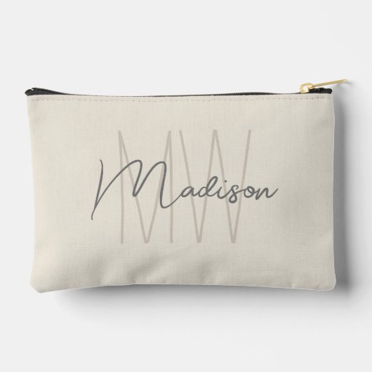 Modern Monogram Naam Script Cream Etui (Achterkant)