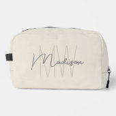 Modern Monogram Naam Script Cream Toilettasje (Voorkant)