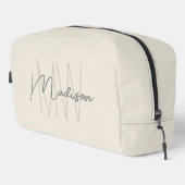 Modern Monogram Naam Script Cream Toilettasje (Rechterhoek)