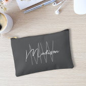 Modern Monogram Naam Script Grijs Etui