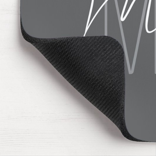 Modern Monogram Naam Script Grijs Muismat (Hoek)