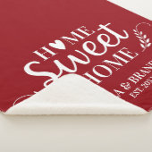 Modern Monogram Naam Script Red Sherpa Blanket Sherpa Deken (3/4)