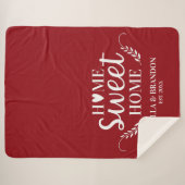 Modern Monogram Naam Script Red Sherpa Blanket Sherpa Deken (Voorkant (horizontaal))