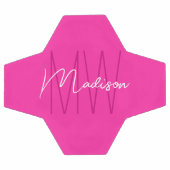 Modern Monogram Naam Script Roze Voetbal (Enkel)