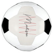 Modern Monogram Naam Script Tan Pink Voetbal (Gedraaid)