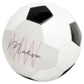 Modern Monogram Naam Script Tan Pink Voetbal (Drie kwart)