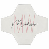 Modern Monogram Naam Script Tan Pink Voetbal (Enkel)