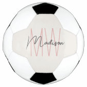 Modern Monogram Naam Script Tan Pink Voetbal (Voorkant)