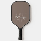 Modern Monogram Naam Script Taupe Pickleball Paddle (Achterkant)