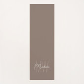 Modern Monogram Naam Script Taupe Yogamat (Voorkant)