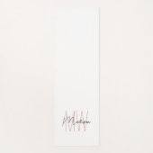 Modern Monogram Naam Script Wit Roze Yogamat (Voorkant)