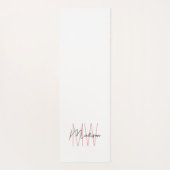Modern Monogram Naam Script Wit Roze Yogamat (Achterkant)