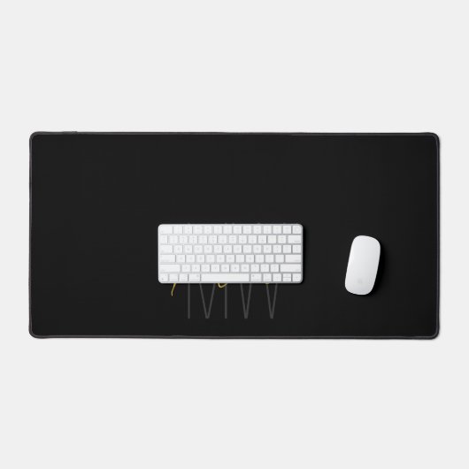 Modern Monogram Naam Script Zwart Goud Bureaumat (Keyboard & Muis)