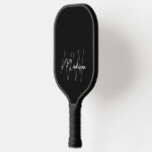 Modern Monogram Naam Script Zwart Wit Pickleball Paddle (Links)