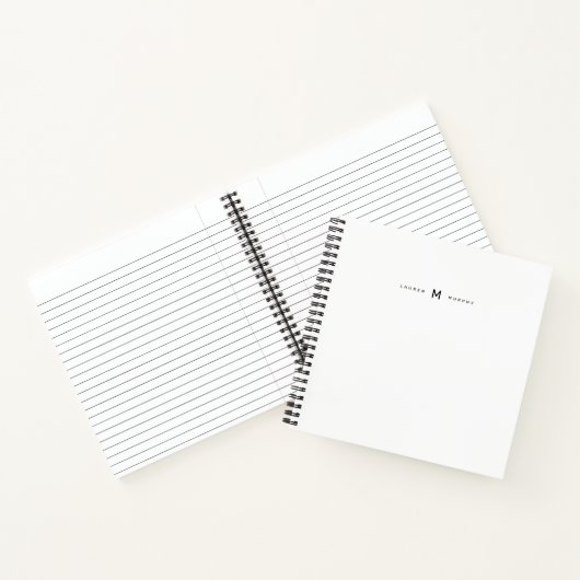 Modern Monogram Naam Stijlvol Notitieboek voor Typ (Binnen)