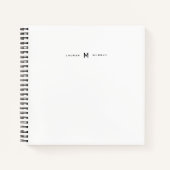Modern Monogram Naam Stijlvol Notitieboek voor Typ (Voorkant)