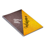 Modern Monogram Naam - Zwart Goud Spiraalvormig No Notitieboek (Rechterzijde)