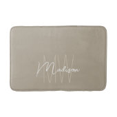 Modern monogram naamscript beige badmat (Voorkant)