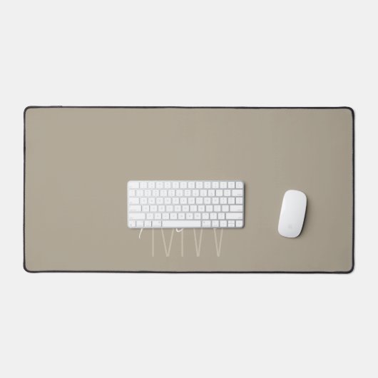 Modern monogram naamscript beige bureaumat (Keyboard & Muis)