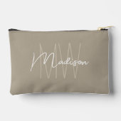 Modern monogram naamscript beige etui (Achterkant)