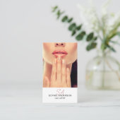 Modern Monogram Nail Artist White Visitekaartje (Staand voorkant)