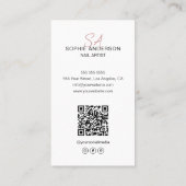Modern Monogram Nail Artist White Visitekaartje (Achterkant)