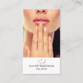 Modern Monogram Nail Artist White Visitekaartje (Voorkant)