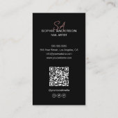 Modern Monogram Nail Artist Zwart Visitekaartje (Achterkant)