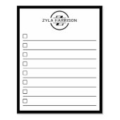 Modern Monogram Name 8 Row To Do List 4" x 5" Rubberstempel (Afrduk)